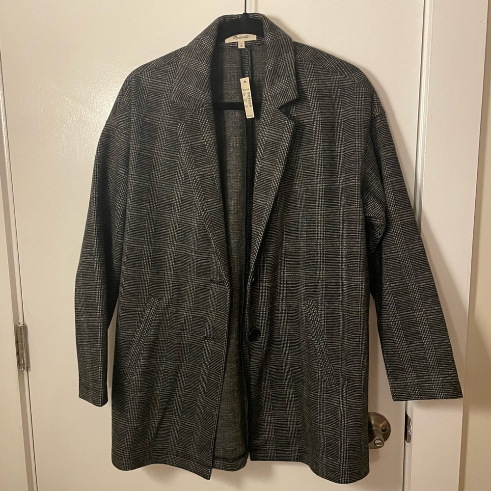 Madewell glen plaid oversized blazer